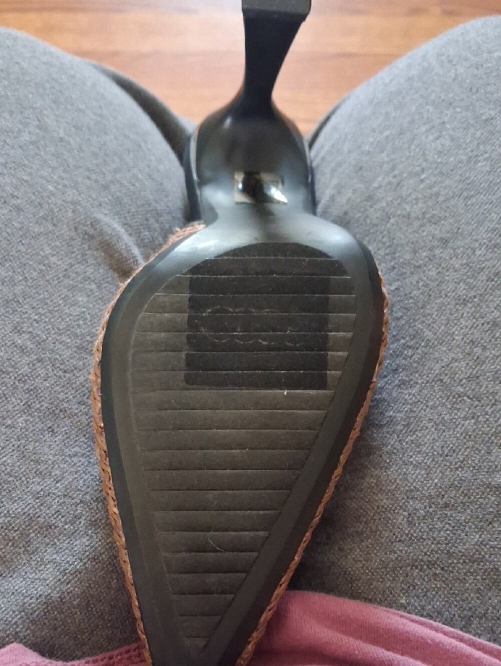 Dkny Brown Woven Pointed Toe Slingback Mules with Black Trim - Picture 3 of 4